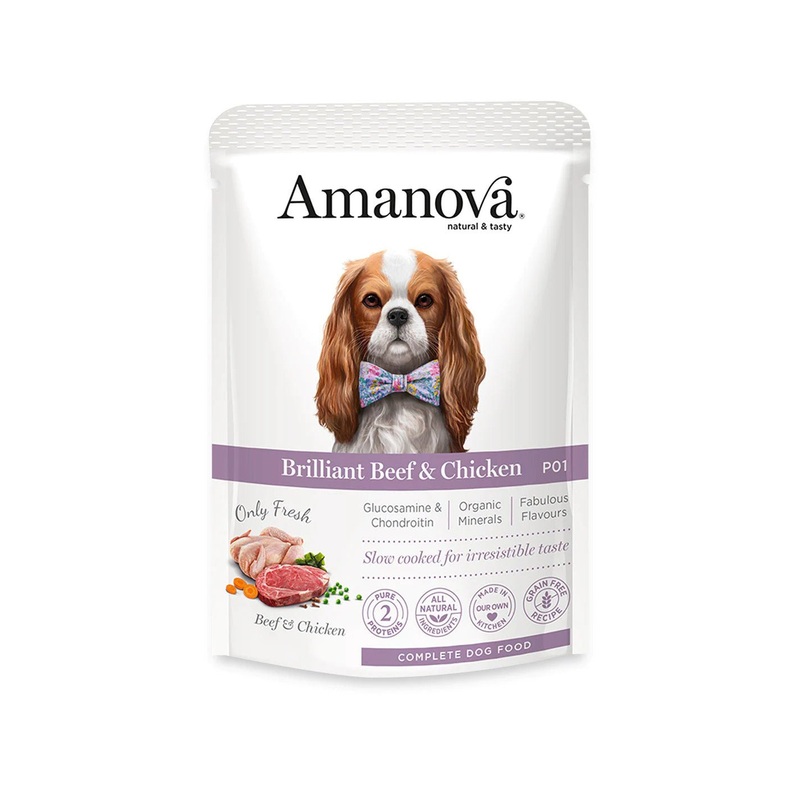 Amanova Wet Adult Dog Brilliant Beef & Chicken - 12x100g