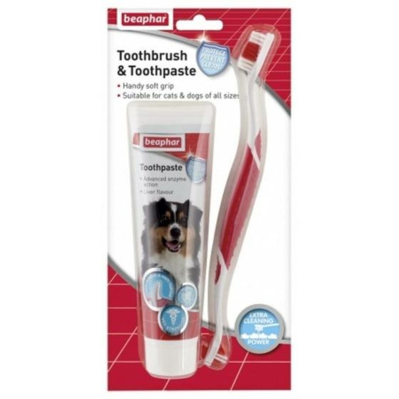 Beaphar Toothbrush & Toothpaste - Combipack Dog Set