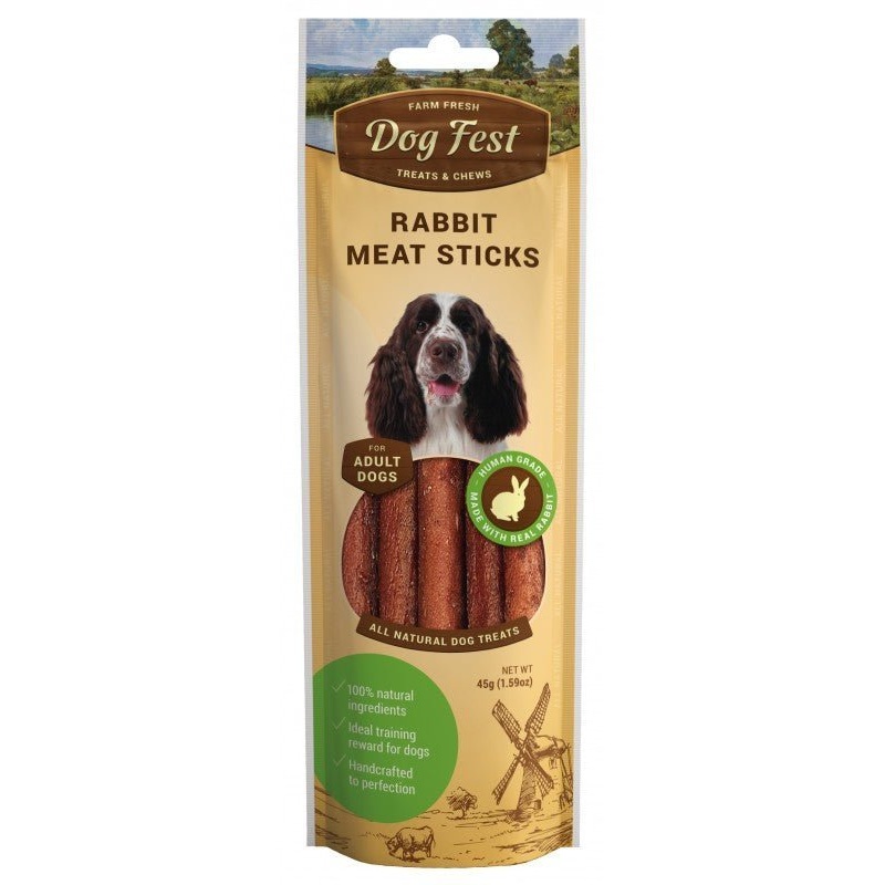Dog Fest Rabbit Meat Sticks Treats For Adult Dogs - 45g