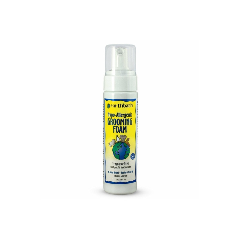 earthbath Waterless Grooming Foam for Dogs & Puppies, Hypo-Allergenic & Fragrance Free - 8oz