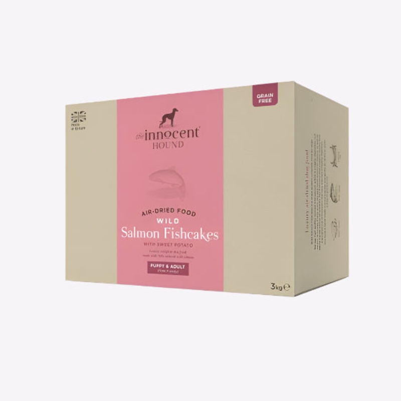 The Innocent Hound Air-Dried Wild Salmon Fishcakes with Sweet Potato Puppy & Adult Dry Dog Food