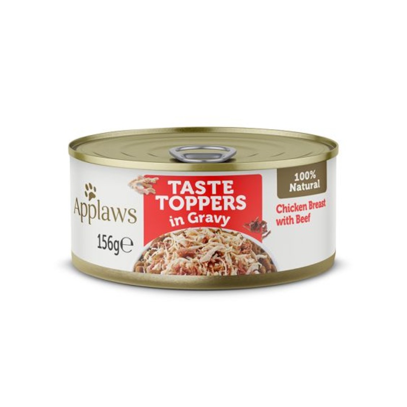 Applaws Taste Toppers in Gravy Chicken with Beef Wet Dog Food - 3x156g