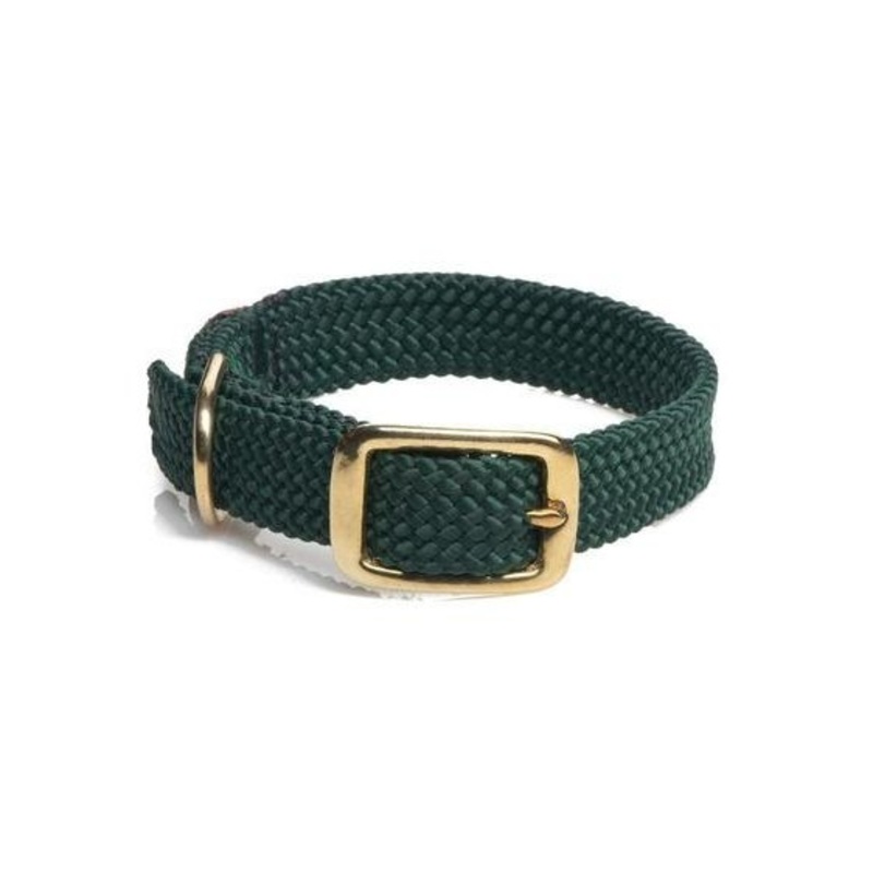 Mendota Pet Double Braid Dog Collar - Brass