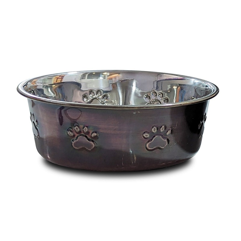 Saluki Premium Bowl Paw Embossed  Antique Copper