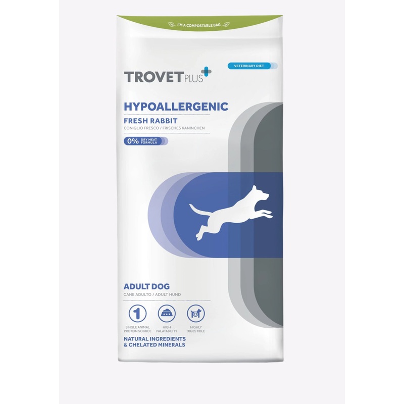 Trovet Plus Hypoallergenic Rabbit Veterinary Diets Adult Dry Dog Food