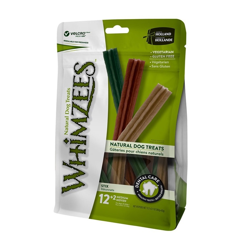 Whimzees Stix Medium Mix Brown / Green / Orange -12+2 Pcs
