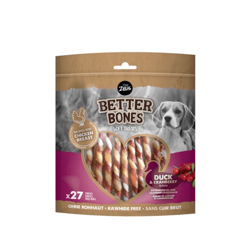 Zeus Better Bones, Wrapped Twists Duck & Cranberry