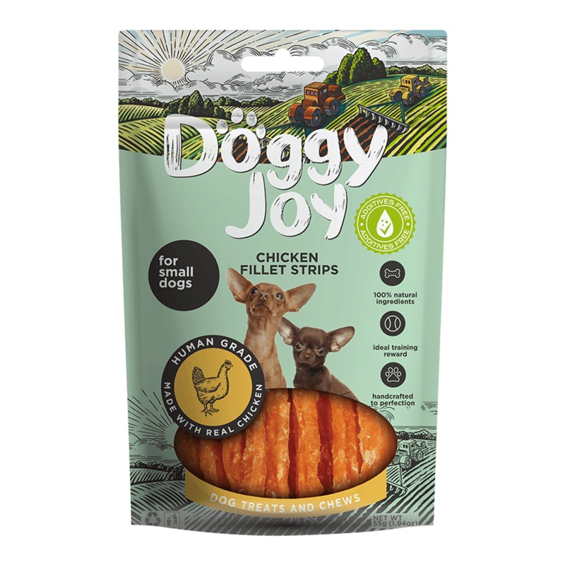 Doggy Joy Chicken Fillet Strips Dog Treats - 55g