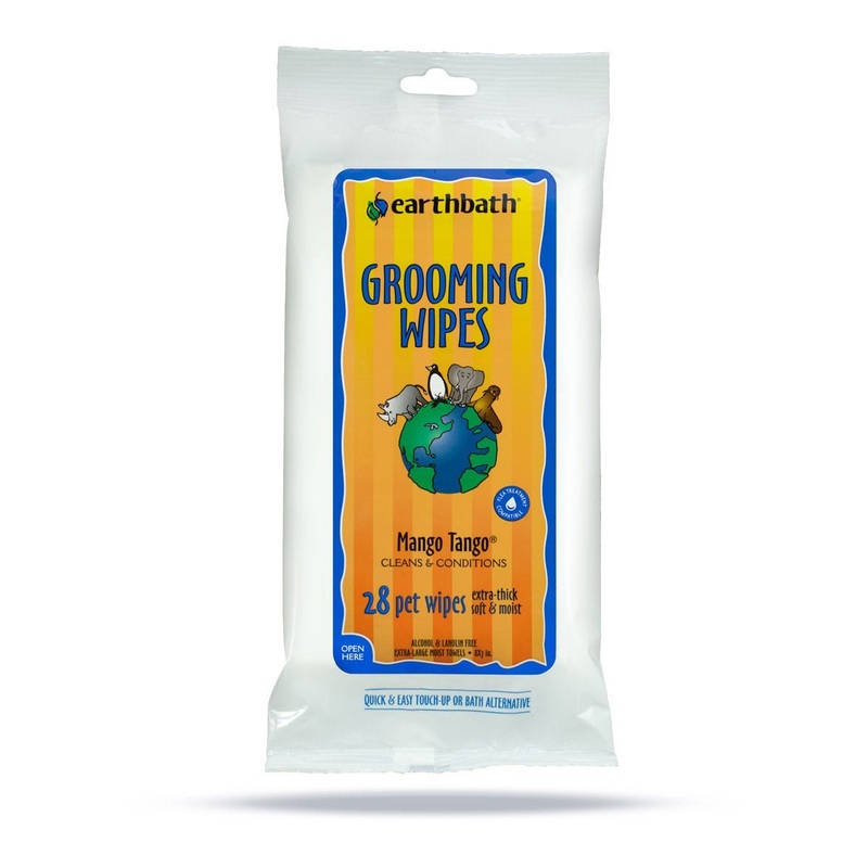 earthbath Grooming Wipes  Extra-thick & extra Large, Mango Tango - 28 ct