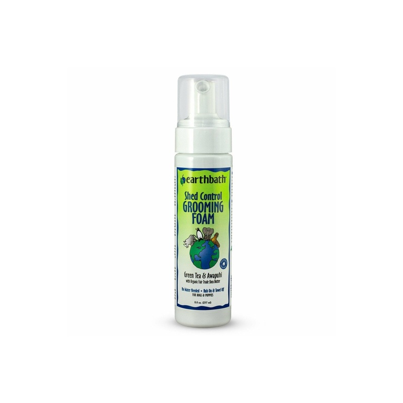 earthbath Shed Control Waterless Foam for Dogs & Puppies, Green Tea & Awapuhi, 8oz