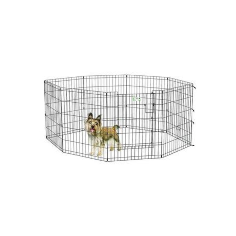 MidWest Black Exercise Pen With Full Max Lock Door
