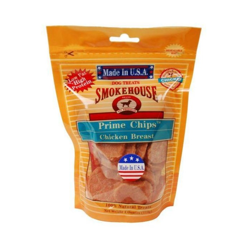 Smokehouse Prime Chips Chicken Breast Dog Treats 8OZ