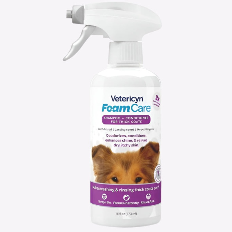 Vetericyn FoamCare Pet Shampoo  Thick Coats