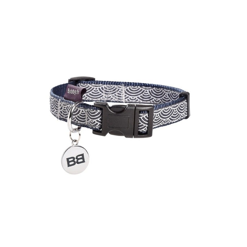Bobby Seigaiha Collar - Blue/Large