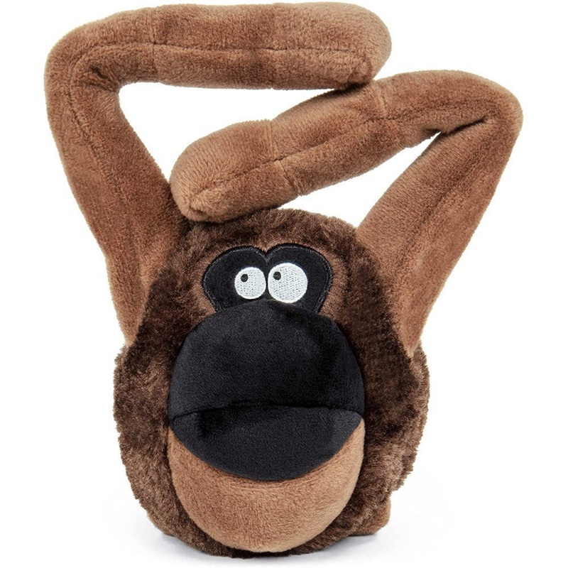 GoDog Action Plush Ape with Chew Guard Technology Animated Squeaker Dog Toy