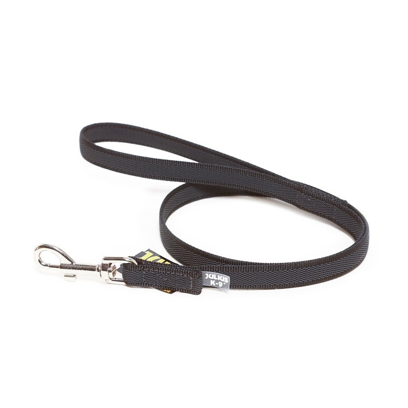 Julius-K9 Color & Gray With Handle Leash - Black-Gray / Width 2 Cm & Length 1 Meter