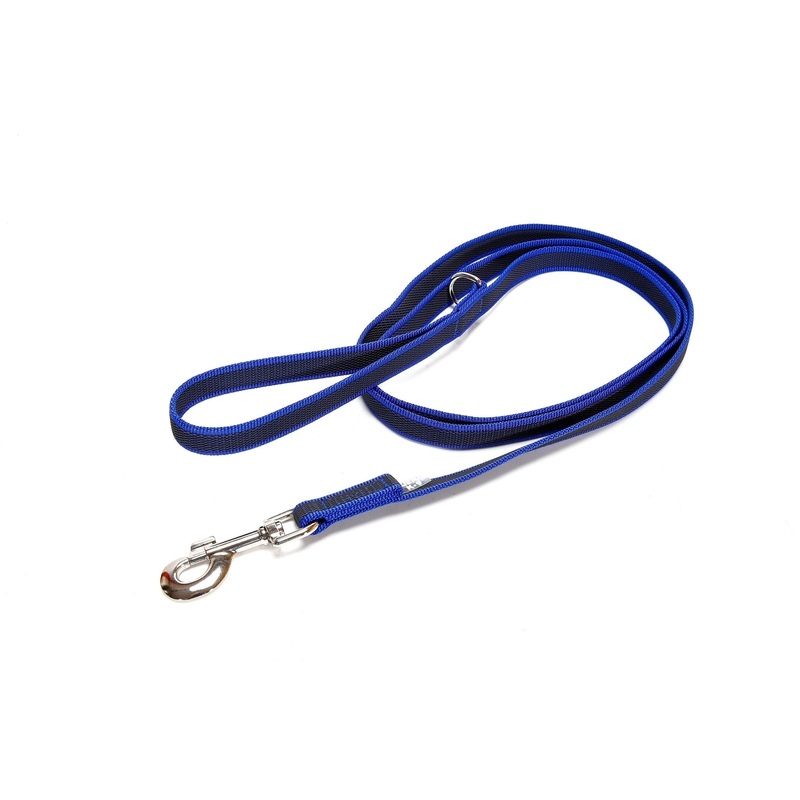 Julius-K9 Color & Gray With Handle Leash With Ring - Blue-Gray Width 2 Cm & Length 1.8 Meter