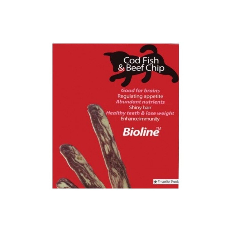 Bioline Cod Fish & Beef Chips For Dog - 100g