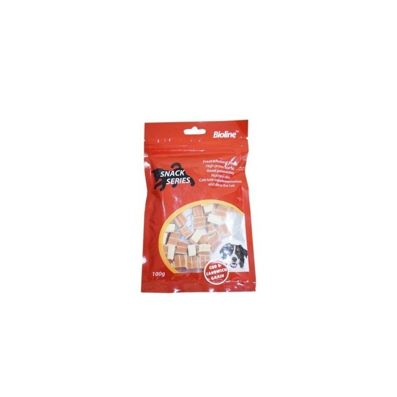 Bioline Cod & Sandwich Snack For Dog - 100g