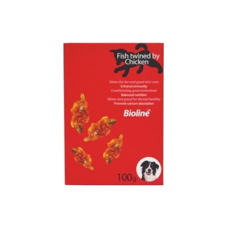 Bioline Fish Twinted By Chicken For Dog - 100g