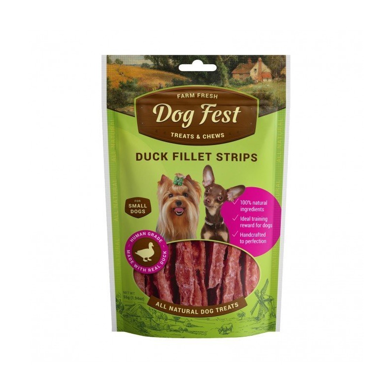 Dog Fest Duck Fillet Strips For Mini-Dogs - 55g (1.94oz)