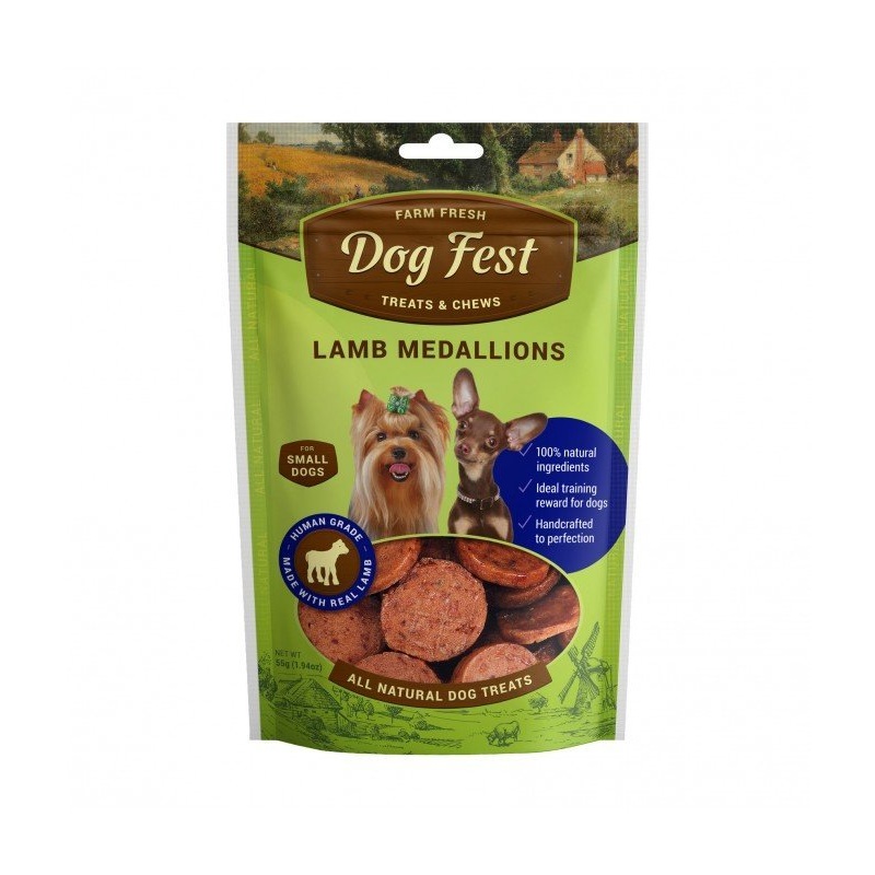 Dog Fest Lamb Medallions For Mini-Dogs - 55g