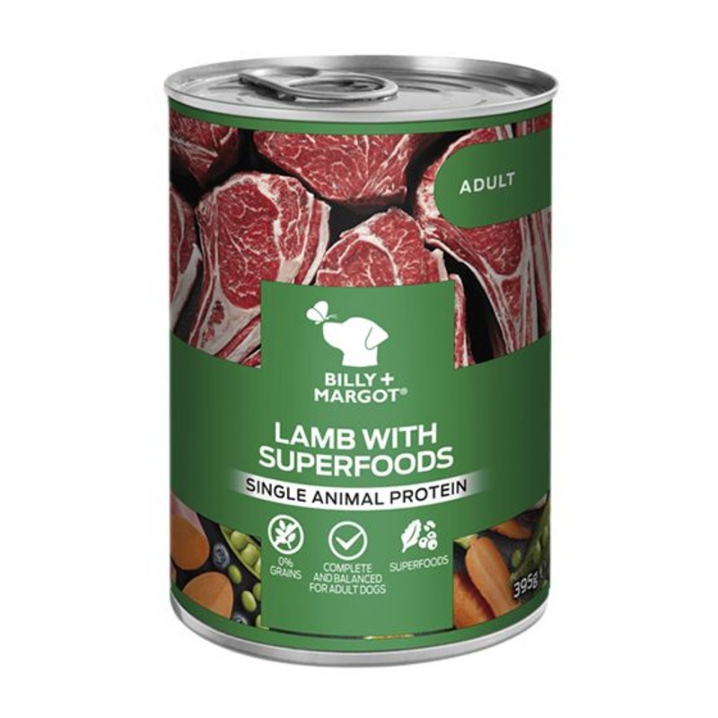 Billy & Margot Adult Lamb with Superfoods Can - 3x395g