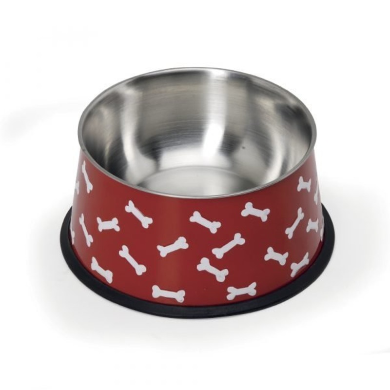 Camon Embossed Steel Bowl For Dog