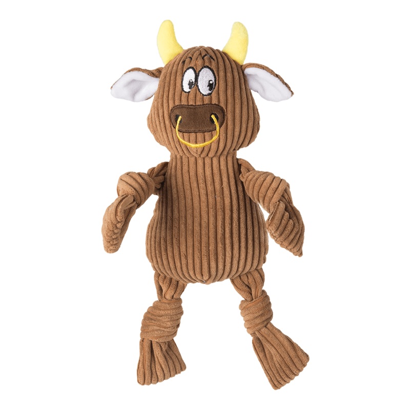 FOFOS Fluffy Cow Dog Toy