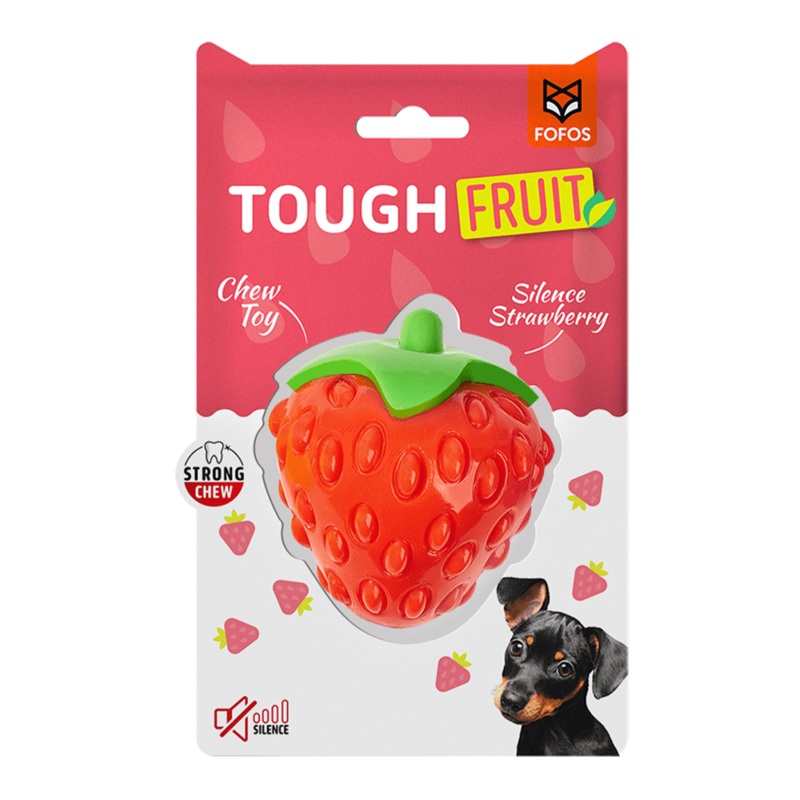 FOFOS Tough Fruit Silence Strawberry Dog Toy
