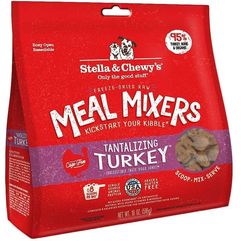 Stella & Chewys Dog Freeze Dried Tantalizing Turkey Meal Mixers  8oz