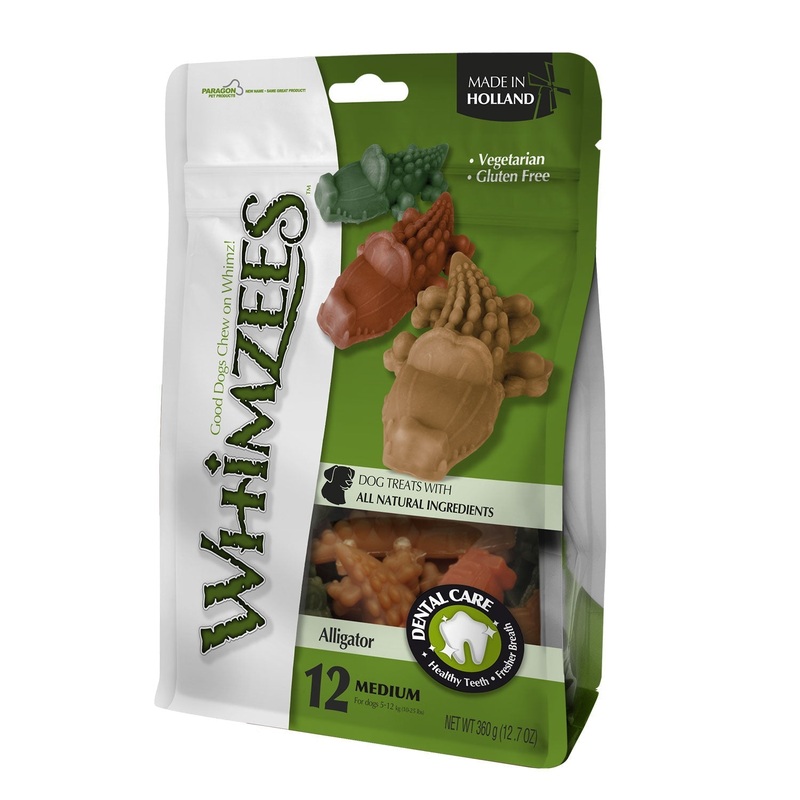 Whimzees Alligator Medium Mix Brown / Green / Orange - 12pc
