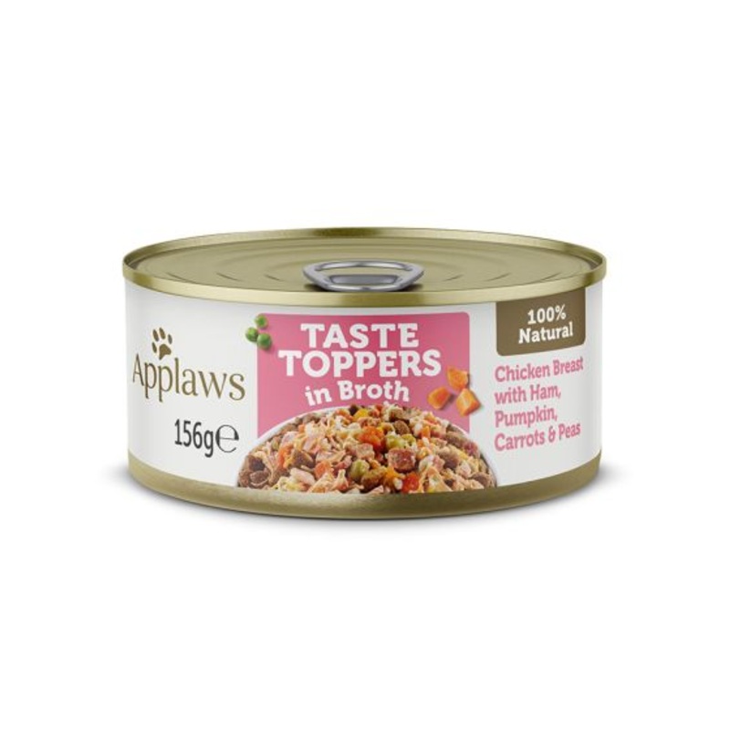 Applaws Taste Topper in Broth Chicken Ham Dog - 3x156g