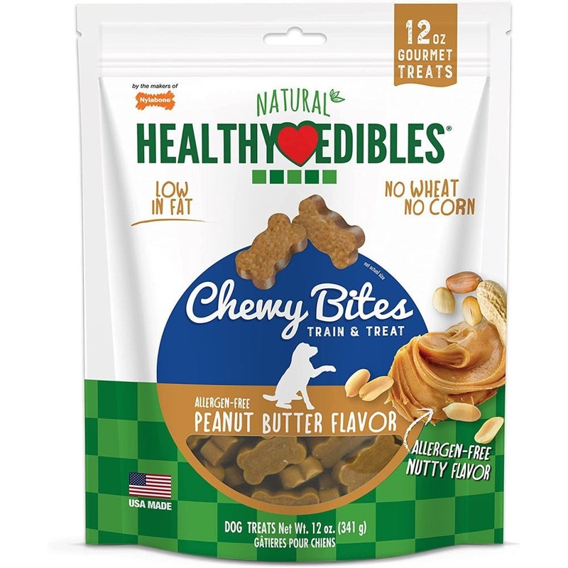 Nylabone Healthy Edibles Grain Free Chewy Bites Peanut Butter Flavor - 341g