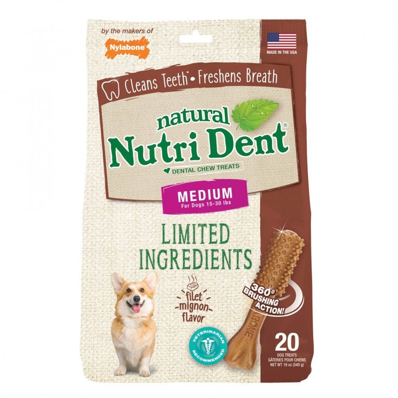 Nylabone Nutri Dent Filet Mignon 20 Count Pouch Medium - 540g