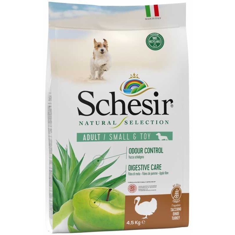 Schesir Natural Selection Adult Small And Toy Dry Food-Turkey - 2.24kg