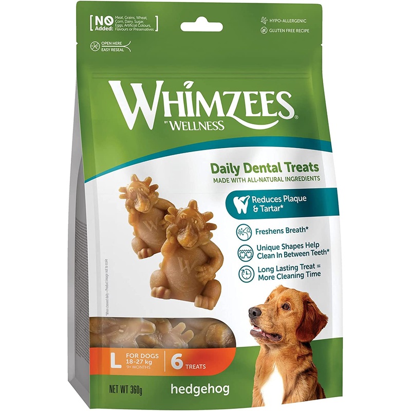 Whimzees Hedgehog Large Mix Brown / Green / Orange - 6pcs