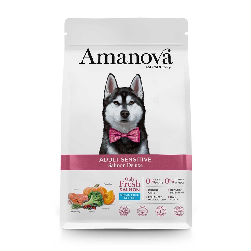 Amanova Adult Sensitive Salmon Deluxe Dry Dog Food  2kg