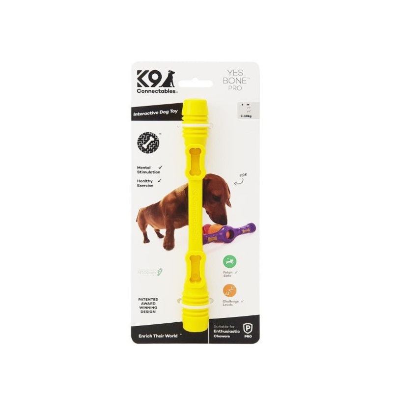 K9 Connectables Yes Bone Pro Small Yellow Dog Toy