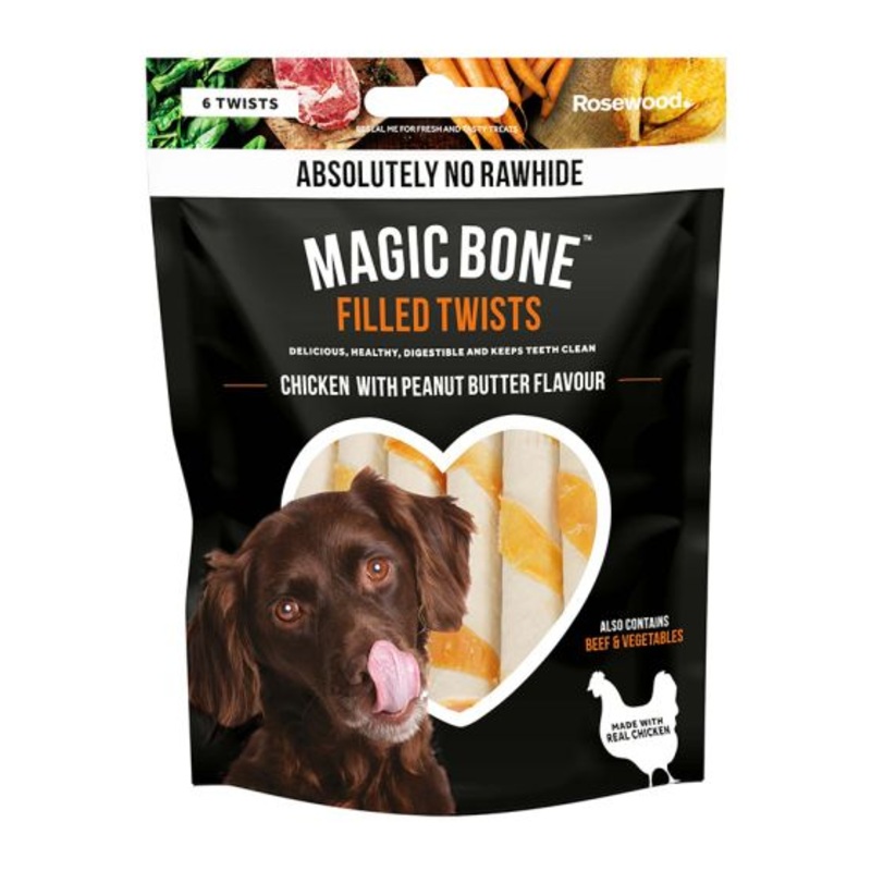 Rosewood Magic Bone Filled Twists Dog Treats 6 Pcs - 195g