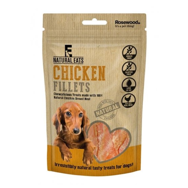 Rosewood Natural Eats Chicken Fillets Dog Treats - 100g