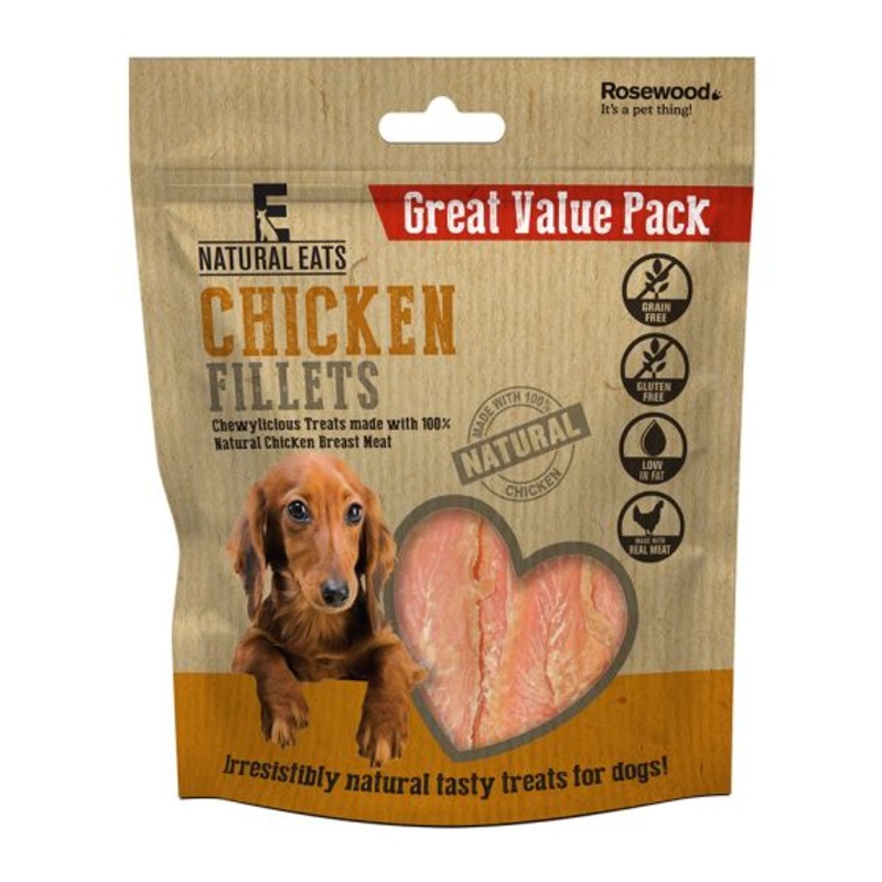 Rosewood Natural Eats Chicken Fillets Treats Value Pack - 400g