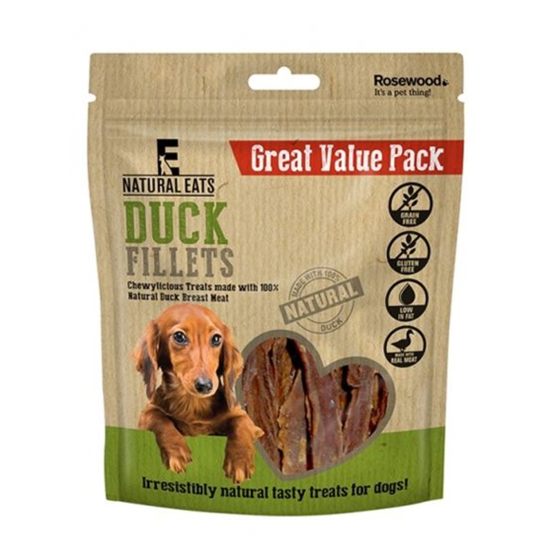 Rosewood Natural Eats Duck Fillets Dog Treats - 320g