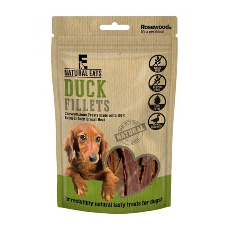 Rosewood Natural Eats Duck Fillets Dog Treats - 80g