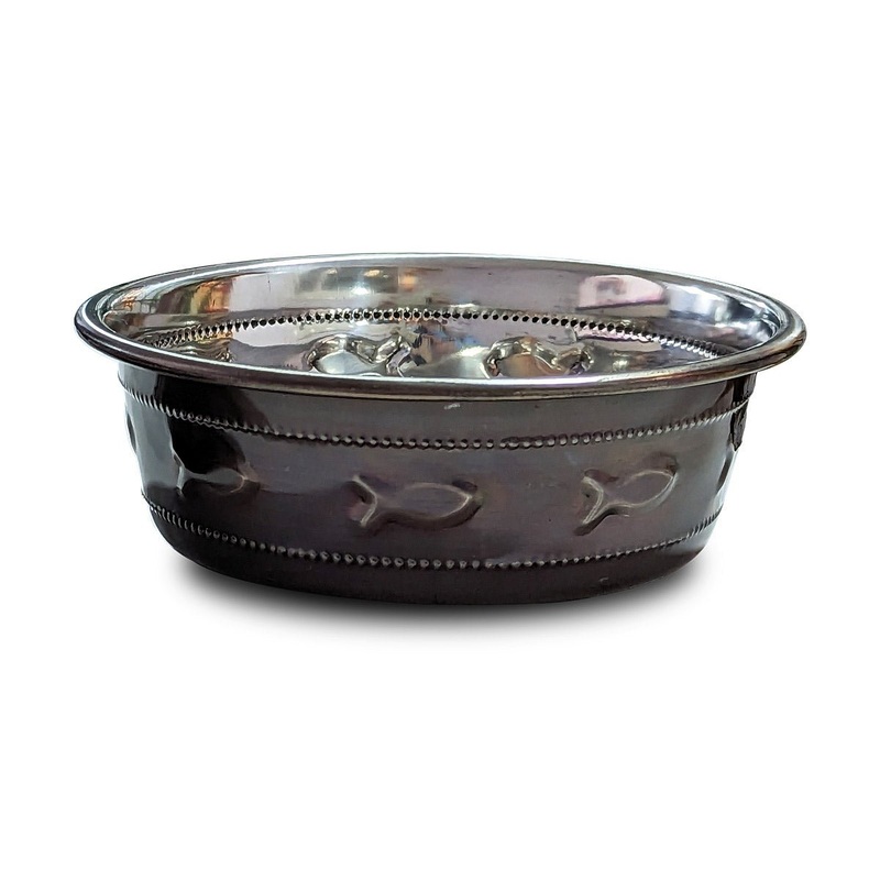 Saluki Premium Bowl Fish Embossed  Antique Copper