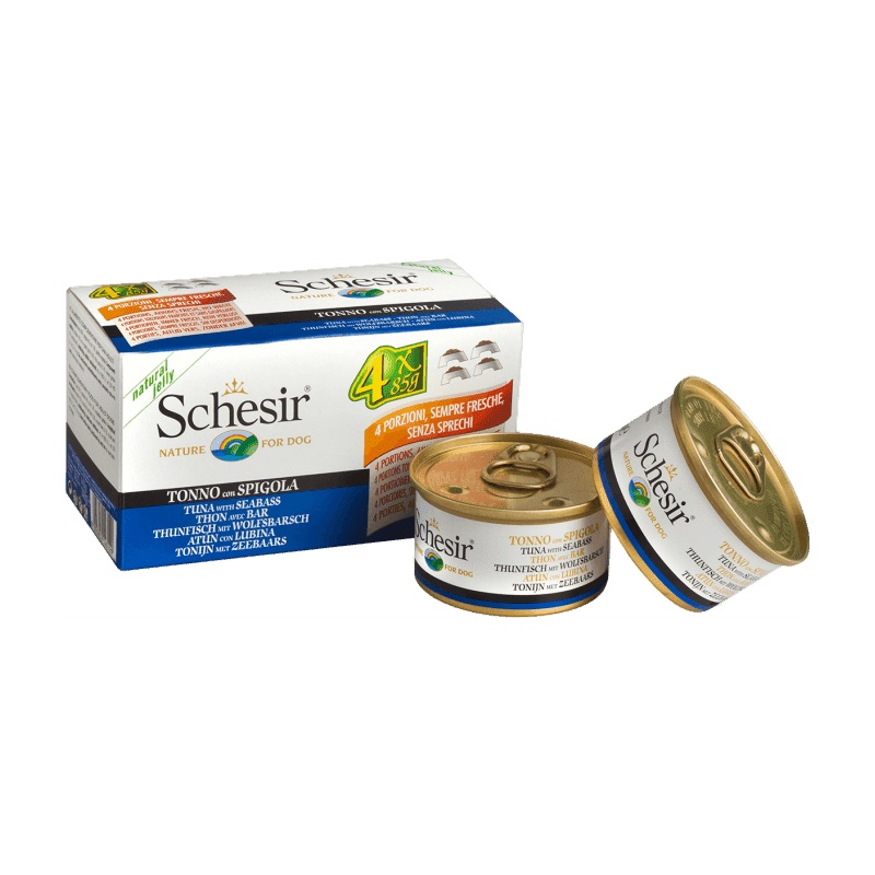 Schesir Wet Dog Food-Tuna With Seabass Multipack - 4x85g