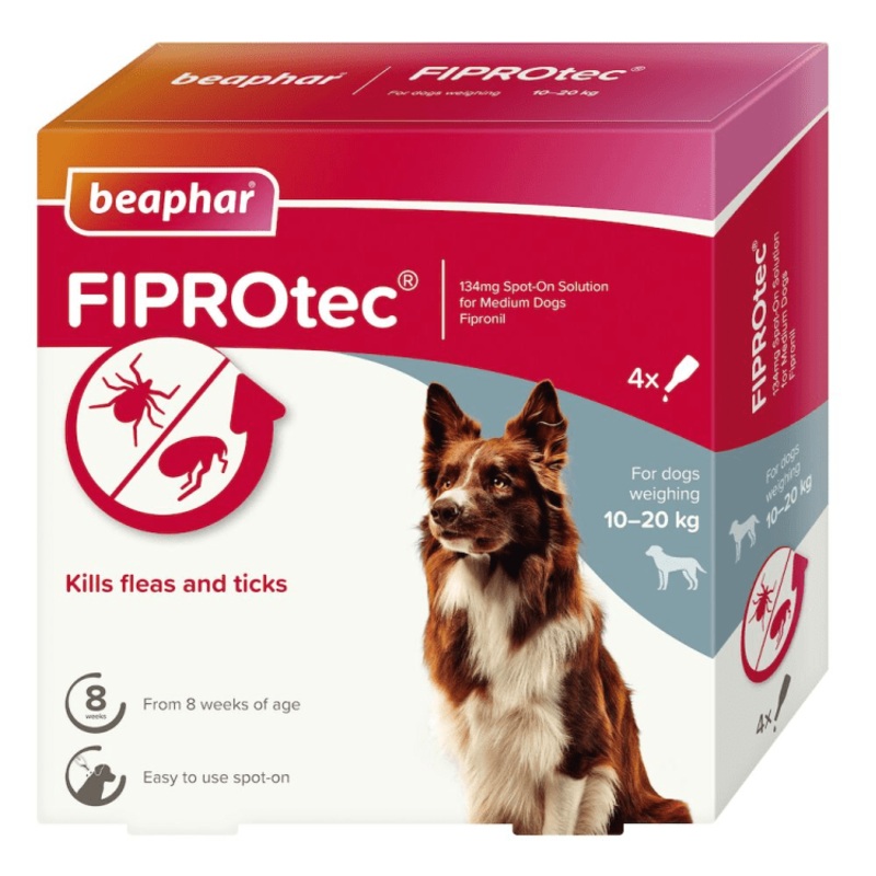 Beaphar Fiprotec for Medium Dog - 4 Pipettes