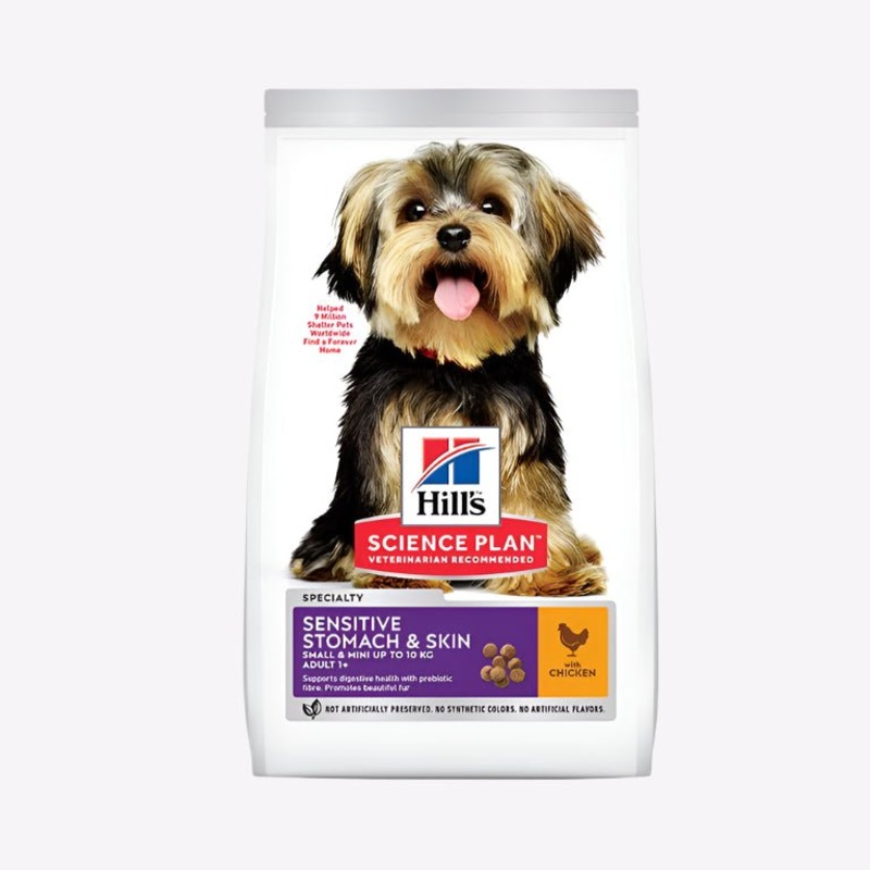 Hills Science Plan Sensitive Stomach & Skin Small & Mini Adult Dog Dry Food With Chicken - 1.5kg
