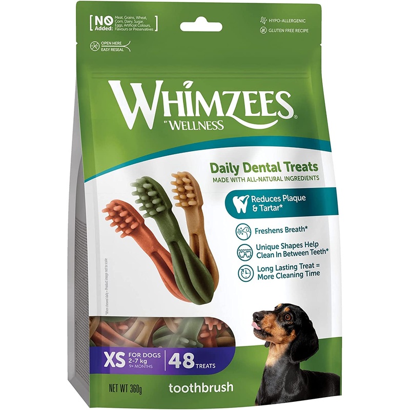 Whimzees Toothbrush XS Dog Dental Chews - 48 Pcs