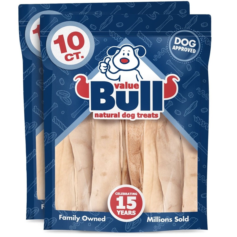 ValueBull Beef Cheek Slices, Long Lasting Dog Chews, Thick 9-10 Inch, 20 Count